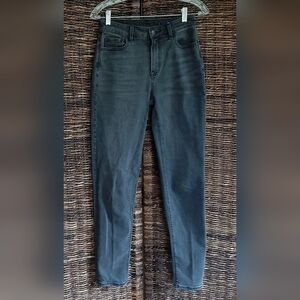 American Eagle Mom Jeans Women's 0 Long Gray Black Mid Rise Slim Skinny Stretch